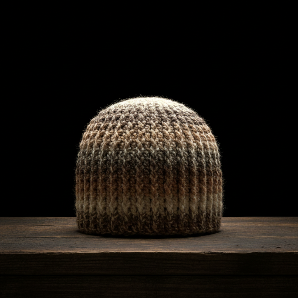 crochet skull cap no brim skull hugger in neutral earth tones in Standalone