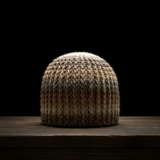 crochet skull cap no brim skull hugger in neutral earth tones in Standalone