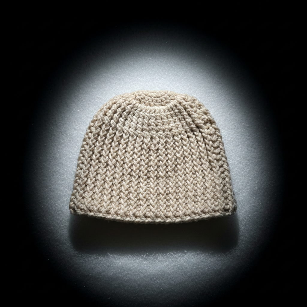 Neutral extra warm crochet beanie with dense reversible design and removable pom option for cold weather spotlight Standalone