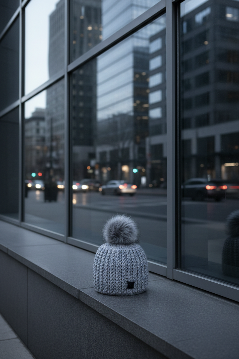 Silver Drift ribbed crochet beanie shown standalone highlighting structured cold-weather silhouette