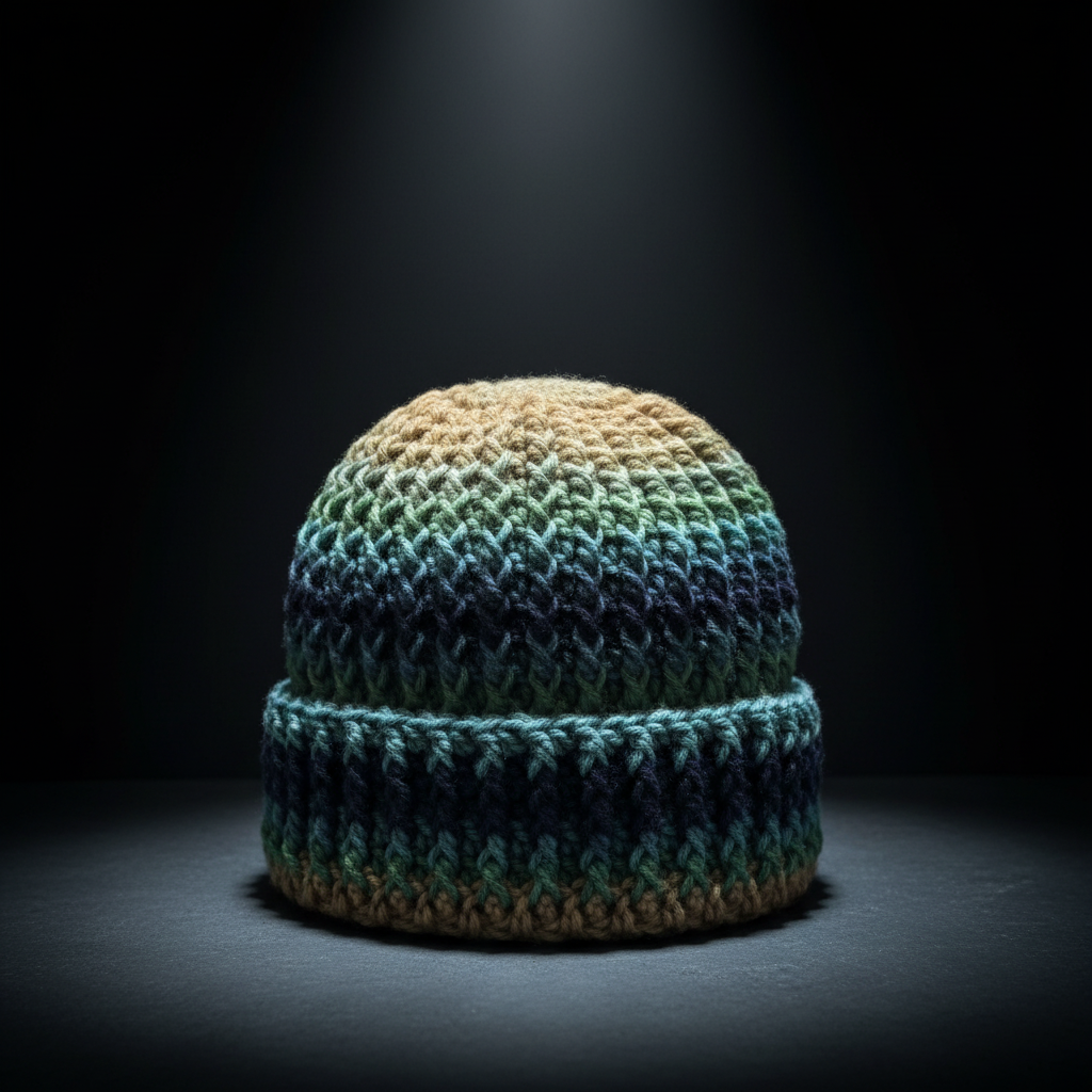 ribbed crochet beanie showing structure and cold weather performance Standalone spotlight 